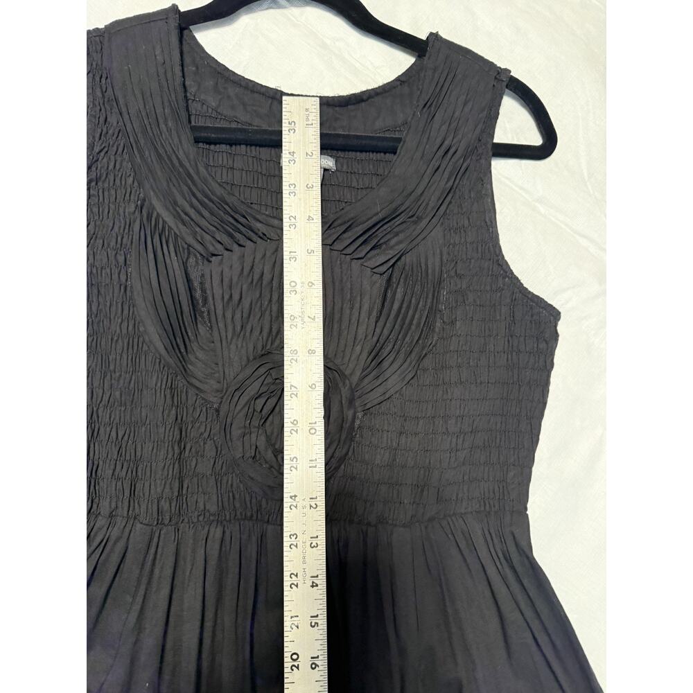 Chelsea & Theodore Black Peasant Flare Sundress Smocked Dress Boho Sz M - Picture 9 of 11
